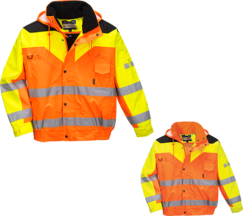 Portwest S464 Contrast Plus Bomber Jacket Yellow